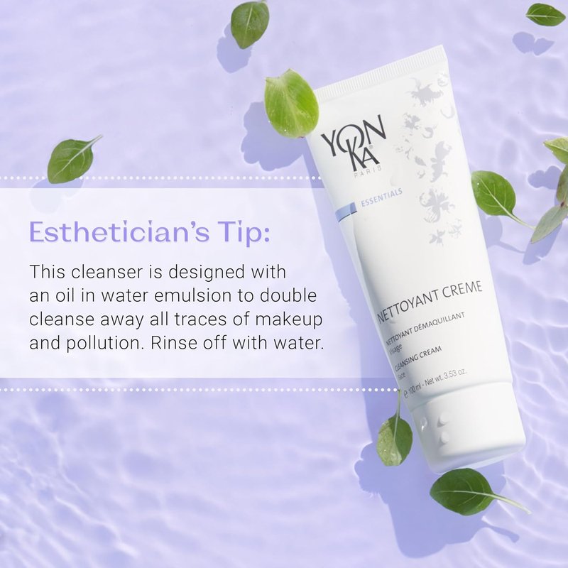 Yonka Nettoyant Creme - Cleansing Makeup Remover Cream with Calming Peppermint | 3.53 oz for Sensitive Skin