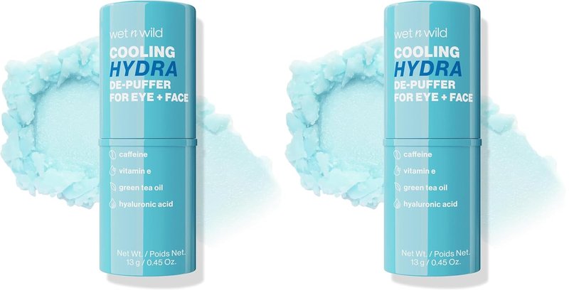 Wet n Wild Cooling Hydra De-Puffer - Soothing Face Primer Stick with Vitamin E & Caffeine | Vegan & Cruelty-Free (Pack of 2)