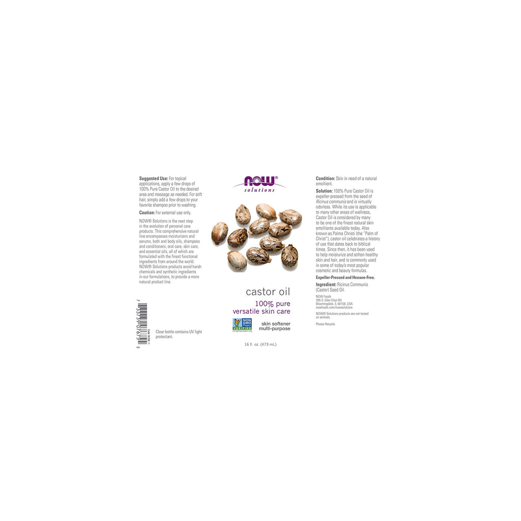 NOW Castor Oil,16 Fl Oz (Pack of 2)