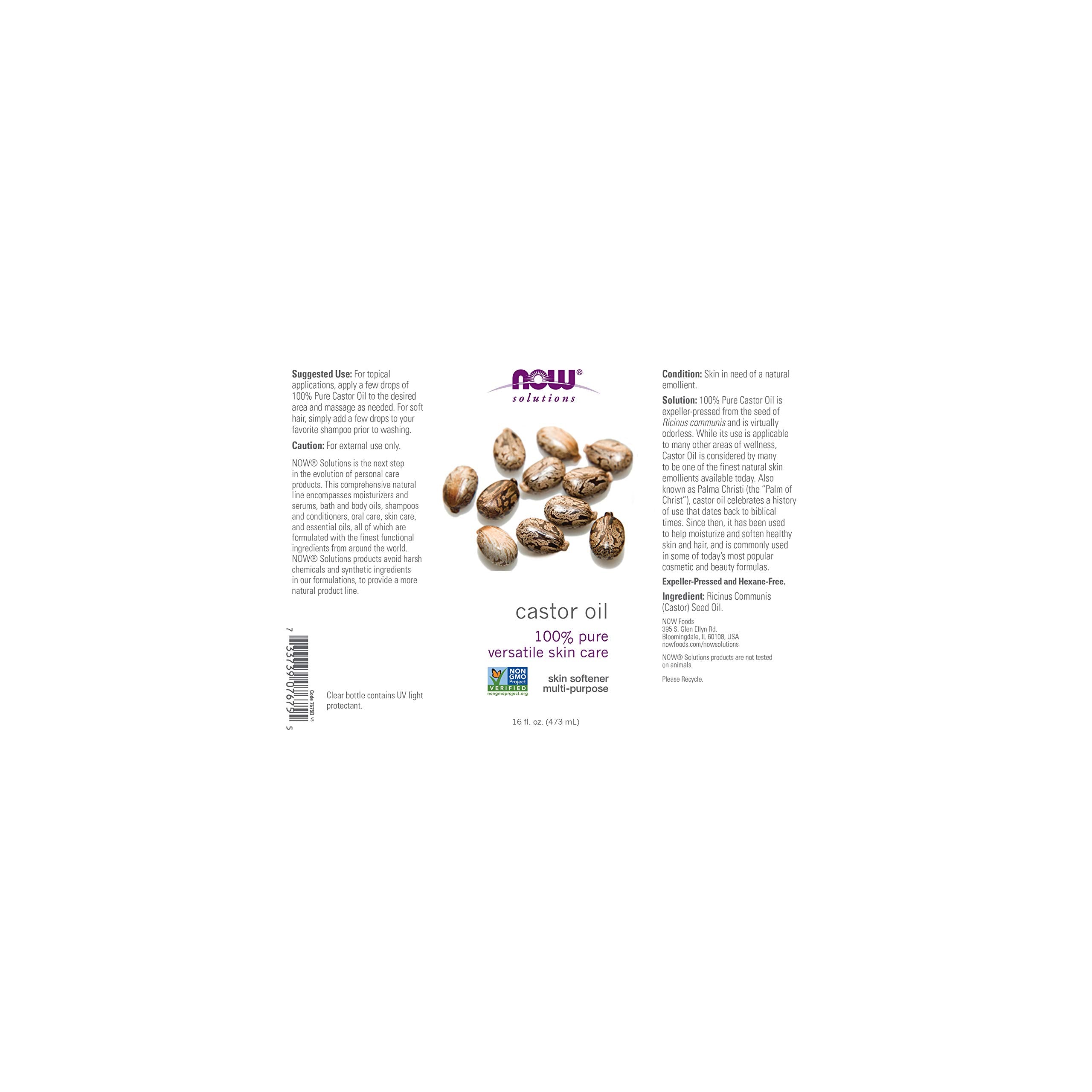NOW Castor Oil,16 Fl Oz (Pack of 2)