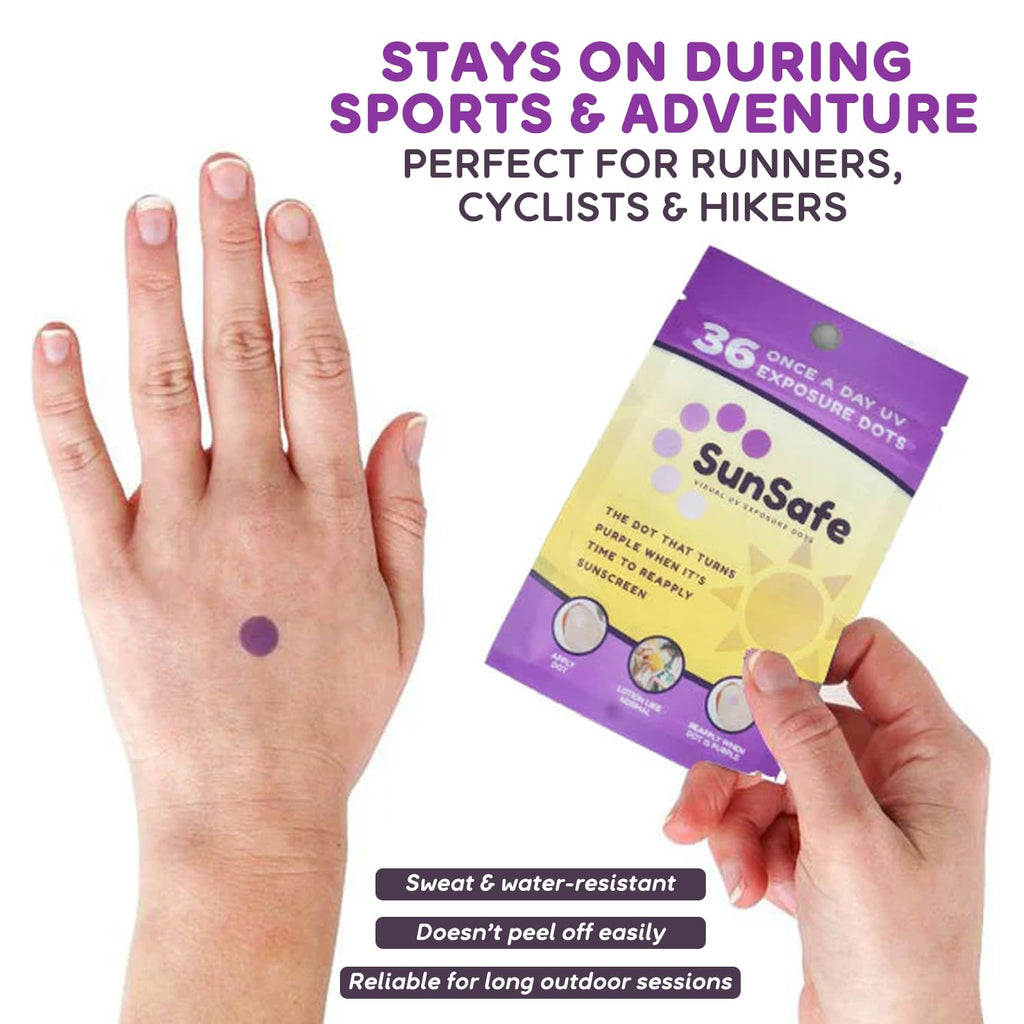 Sun Safe UV Dots - Water-Resistant Sunblock Stickers Protect Skin with SPF 30 Coverage- Track Sun Exposure with Easy-to-Use Sunscreen Dot- Ideal for Kids, Beach Days & Outdoor Fun
