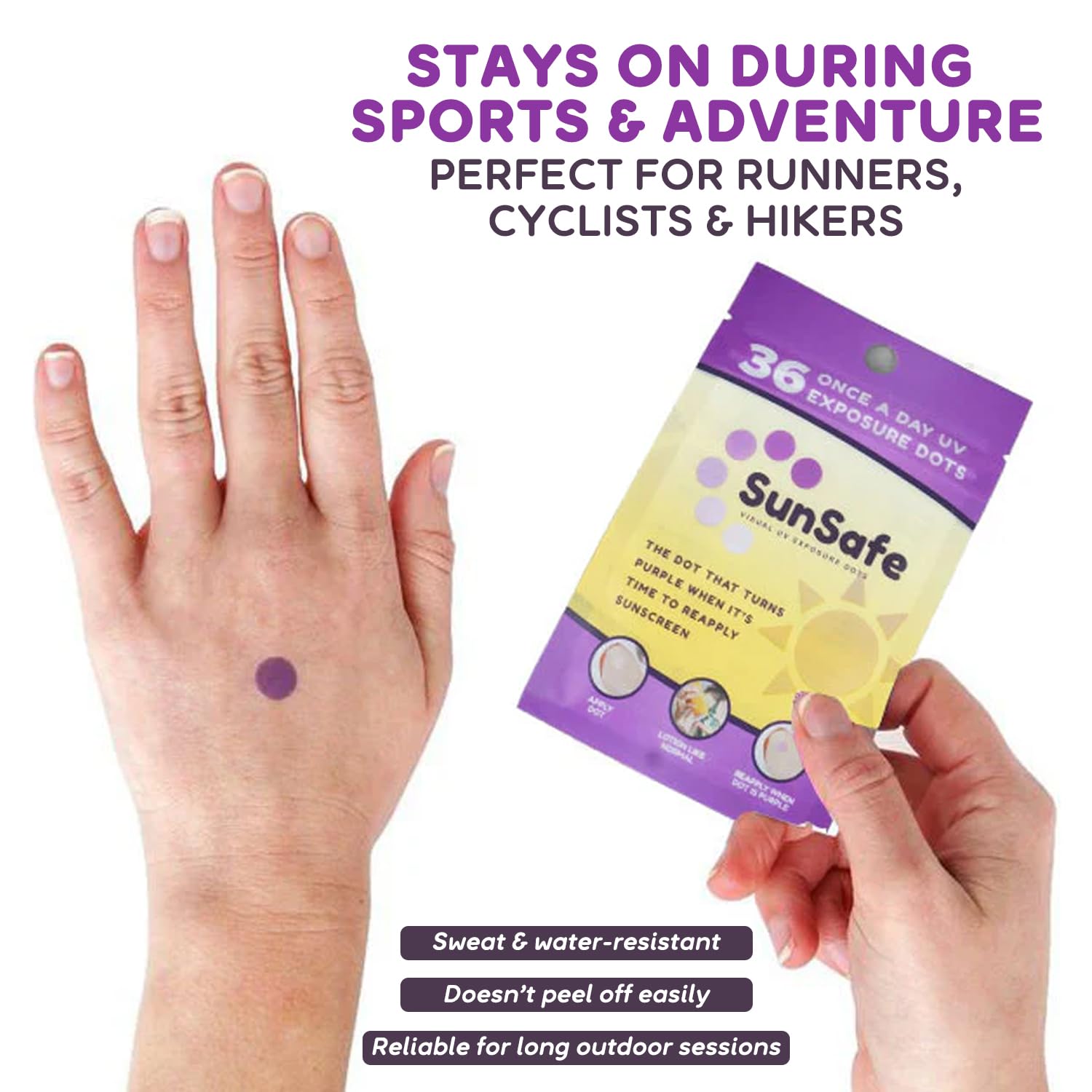 Sun Safe UV Dots - Water-Resistant Sunblock Stickers Protect Skin with SPF 30 Coverage- Track Sun Exposure with Easy-to-Use Sunscreen Dot- Ideal for Kids, Beach Days & Outdoor Fun