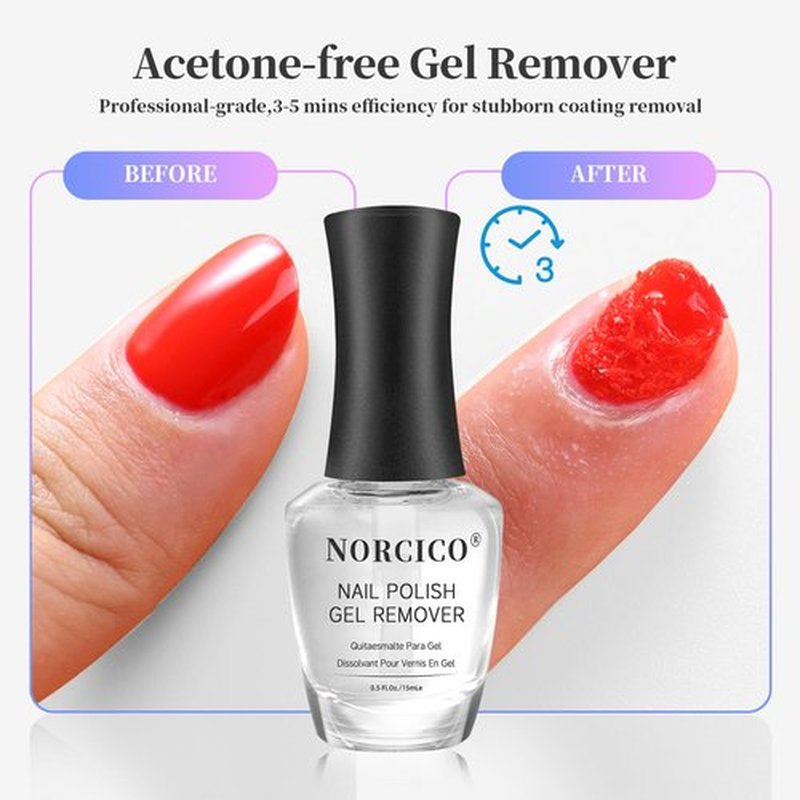 Gel Polish Remover,Quickly Removes Gel Nail Remover in 2-5 Minutes, Acetone-Free Nail Polish Remover with Tools, Low Odor Gentle Formula for Beginner-Friendly & Travel-Friendly-15ml