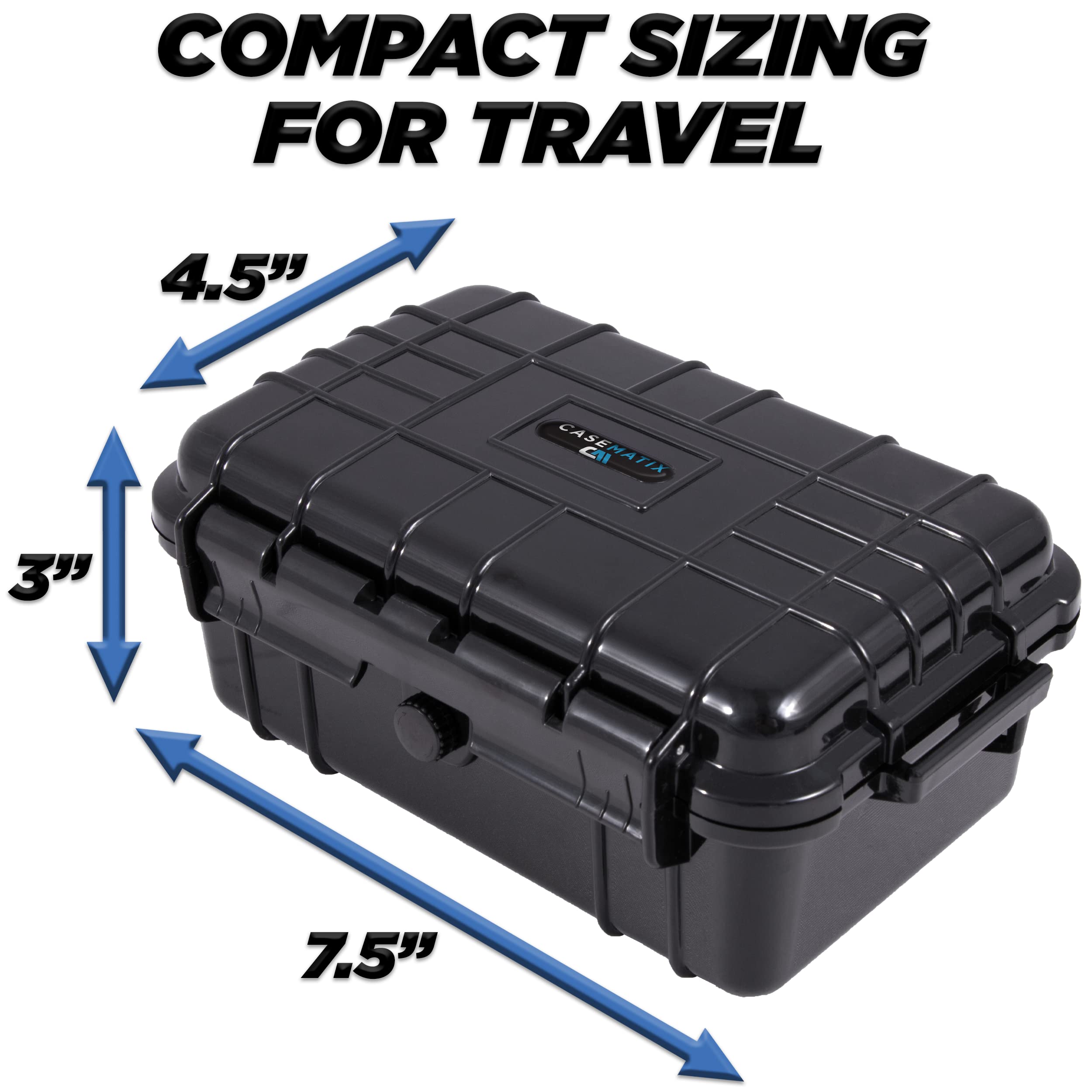 CASEMATIX Protective Clipper Blade Holder for 12 Blades - Waterproof Clipper Blade Storage Case with Custom Barber Blade Holder Foam Interior and Hard Shell Impact-Resistant Outer, Case Only