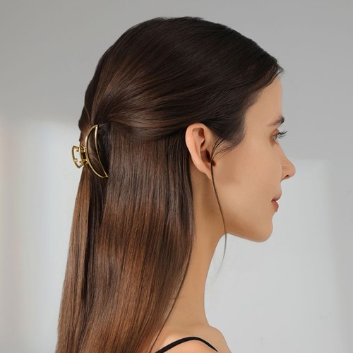 10Pcs Small Gold Hair Clips, Medium Metal Hair Claw Clips for Women Thick Thin Hair, Strong Hold Non-Slip Hair Catch Barrettes Jaw Clamp for Long Hair Metal Hair Accessories