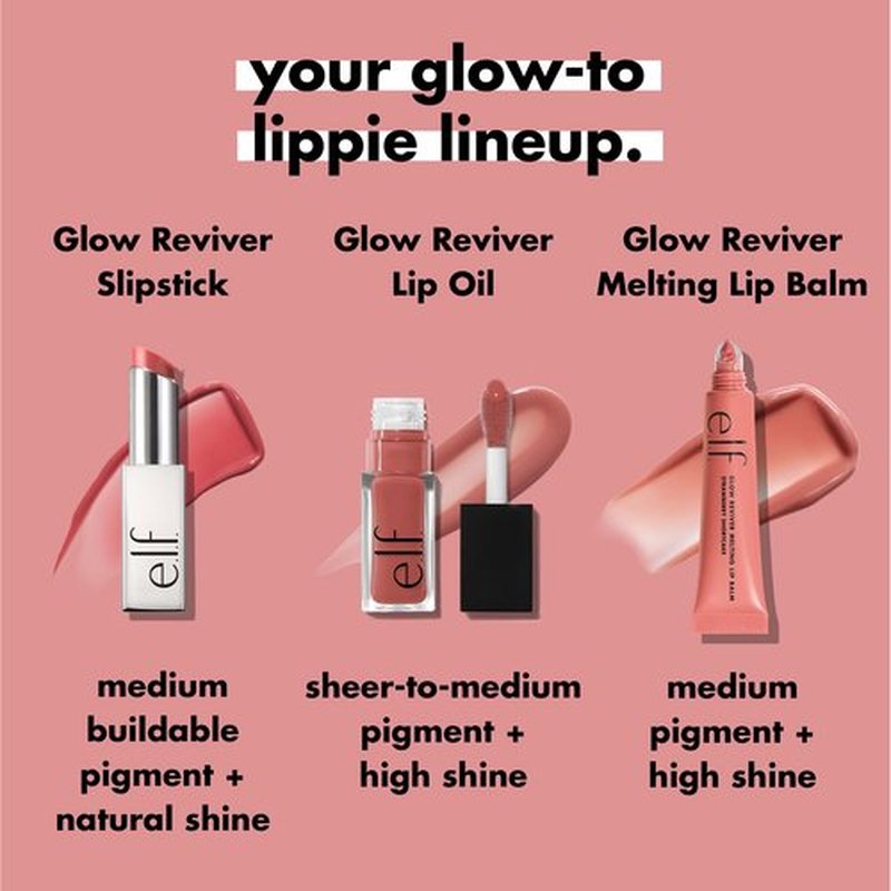 e.l.f. Glow Reviver Slipstick, Tinted Lip Oil Stick, Non-Sticky & Hydrating For A Soft-Shine Finish, Vegan & Cruelty-Free, Jam Packed