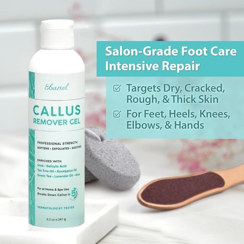 Ebanel Professional Callus Remover Gel - 20% Urea & Salicylic Acid for Smooth Feet | Exfoliates Dead Skin