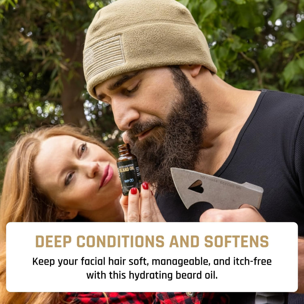 Derm Dude Accelerator Beard Growth Oil for Men | With Castor Oil & Jojoba Oil for Hair Growth | Promotes Thicker Fuller Beard | Hydrate & Soften Facial Hair, Non-Greasy - Alpine Breeze 1oz