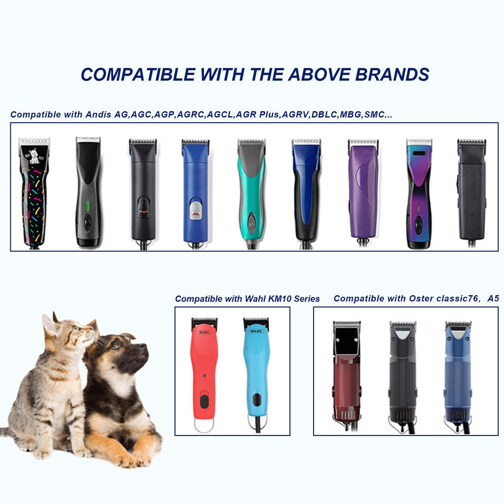 HONGNAL 3PACK Dog Grooming Clipper Replacement Blades Compatible with Andis Pet Clipper/Oster A5/Wahl KM Series Dog Clipper,Ceramic Blade & Stainless Steel Blade (10#+30#+40#)