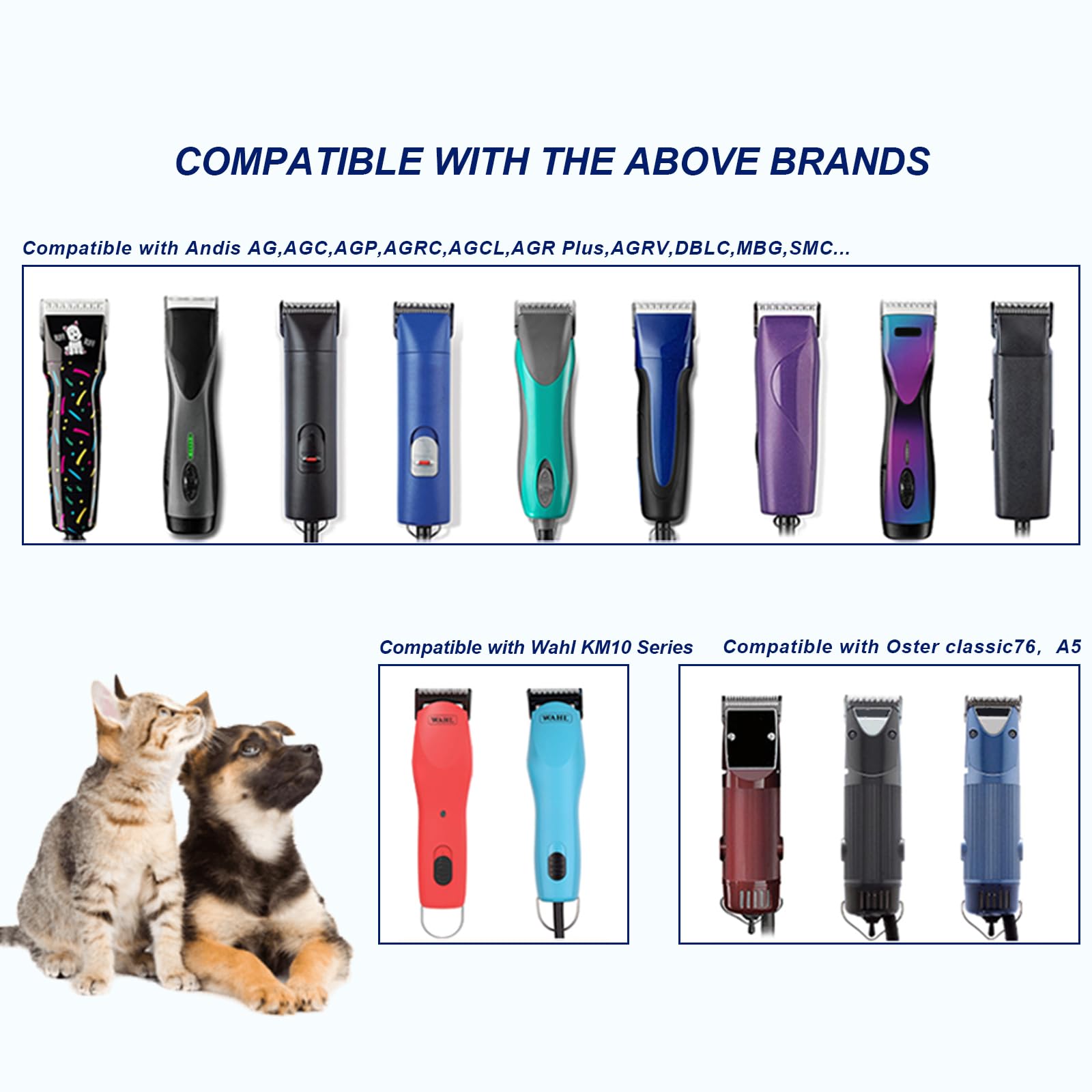 HONGNAL 3/4" HT（63980） Blade Dog Grooming Clipper Replacement Blades Compatible with Andis Dog Clippers,Detachable Stainless Steel Blade,Size-3/4 HT, Cut Length 3/4-Inch
