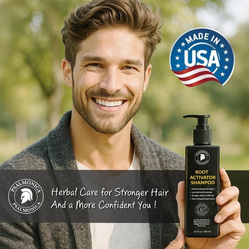 Root Activator Shampoo for Men: Made In USA - Hair Growth Shampoo for Hair Loss and Thinning Hair - Hair Loss RegrowthTreatments for Women Men (Herbal Blend Scent)