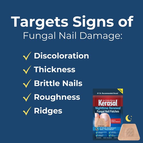 Kerasal Nighttime Renewal Fungal Nail Patches - 14 Patch - Overnight Repair for Nail Fungus Damage, 8-Hour Treatment Restores Healthy Appearance (Packaging May Vary)
