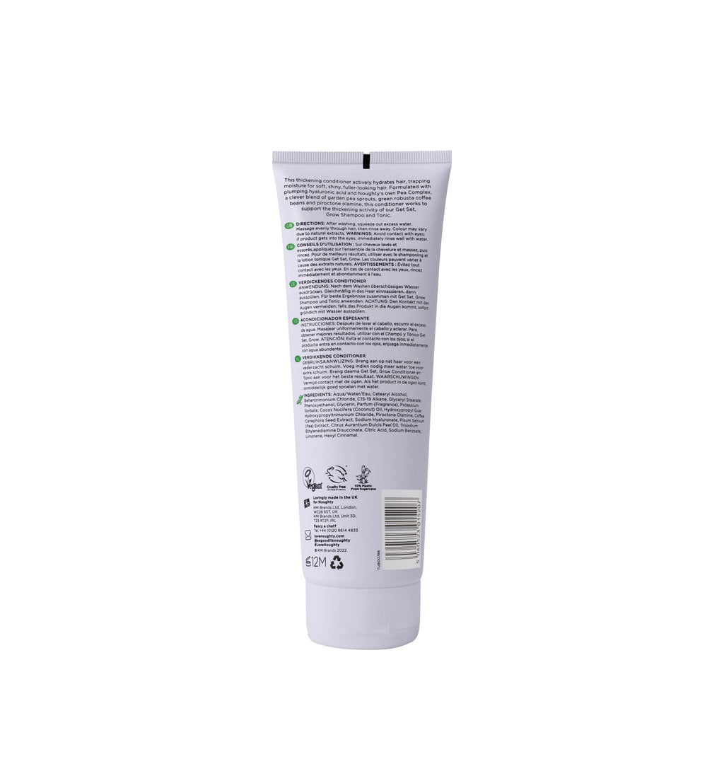 Noughty 97% Natural Get Set Grow Hair Thickening Conditioner, Green Robusta Coffee Beans and Piroctone Olamine to Optimise Scalp Health, Stimulate Roots and Promote Hair Growth 250ml (Pack of 2)