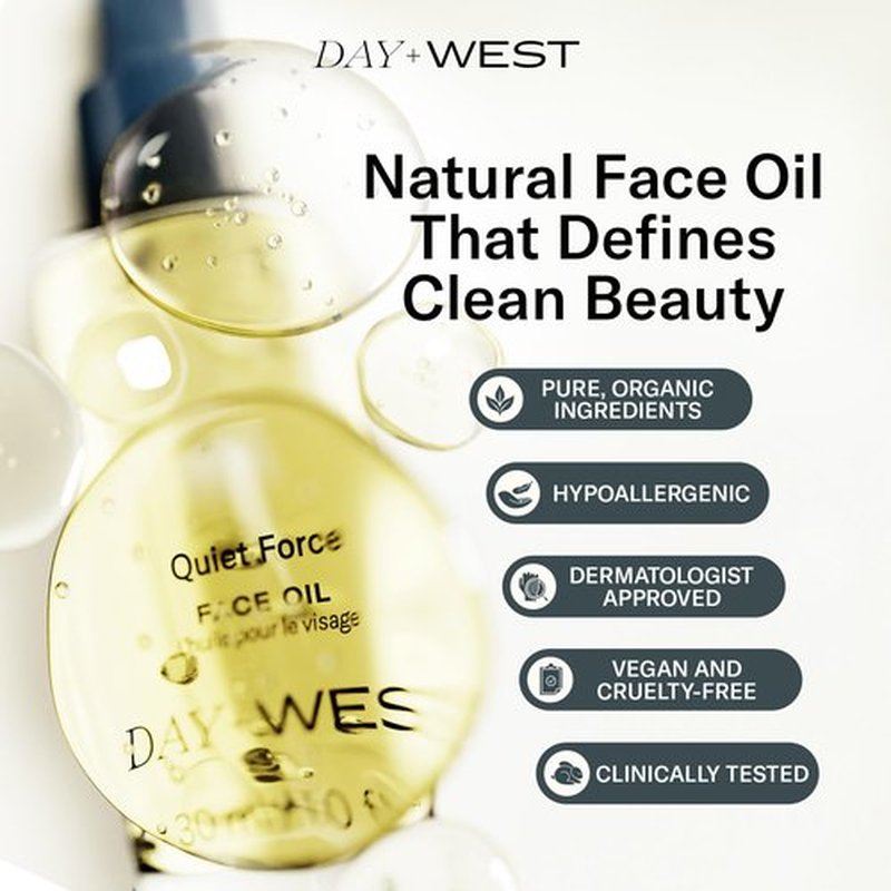 Day+West Hydrating Face Oil for Women – Rosehip & Squalane Oil for Sensitive Skin, Gentle Moisturizing Vitamin C, Natural & Essential Oils for Gua Sha Use, Healthy Glowing Skin Care -30ml