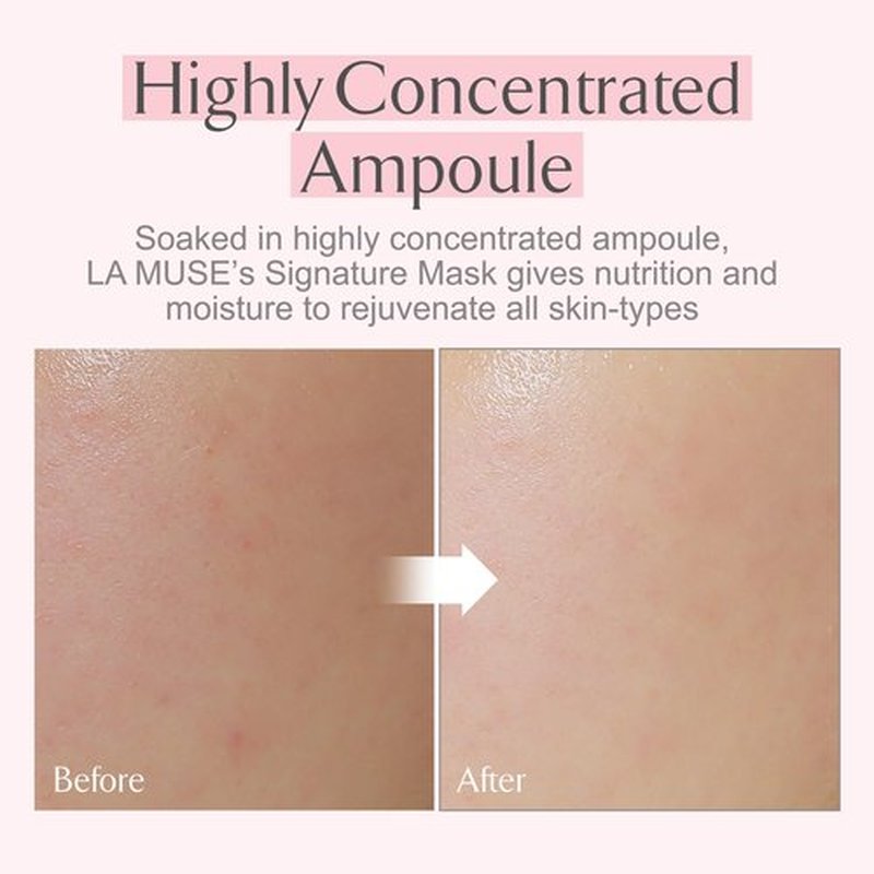 LA MUSE Biocellulose Signature Face Mask(2ea) | Deep Hydrating, Tightening & Firming Care for Skin Repair | Rejuvenating & Moisturizing | Cooling & Soothing Sensitive Skin | Face Mask Korean Skin Care
