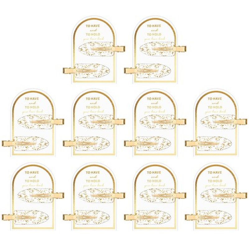 Psyqtsuary 20 Pcs No Crease Hair Clips - Gold, Modern, Glitter, Formal, Unisex - 20 Count (Pack of 20) - Wedding, Birthday, Christmas - Plastic, Rectangular, Normal Hair Type