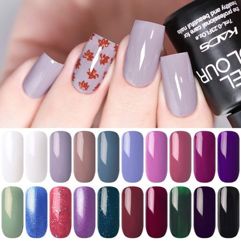 KADS 23 Colors Nail Gel Polish Set with Bright and Matte Top and Base Coat White Black Blue Purple Glitter
