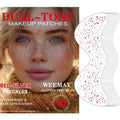 10 Pcs Red-Silver Dual-tone Glitter Freckles,Red and Silver Christmas Glitter Freckles Face Tattoo, Waterproof Face Sparkle Freckles, Long-lasting 48h Temporary Tattoos for Women and Girls