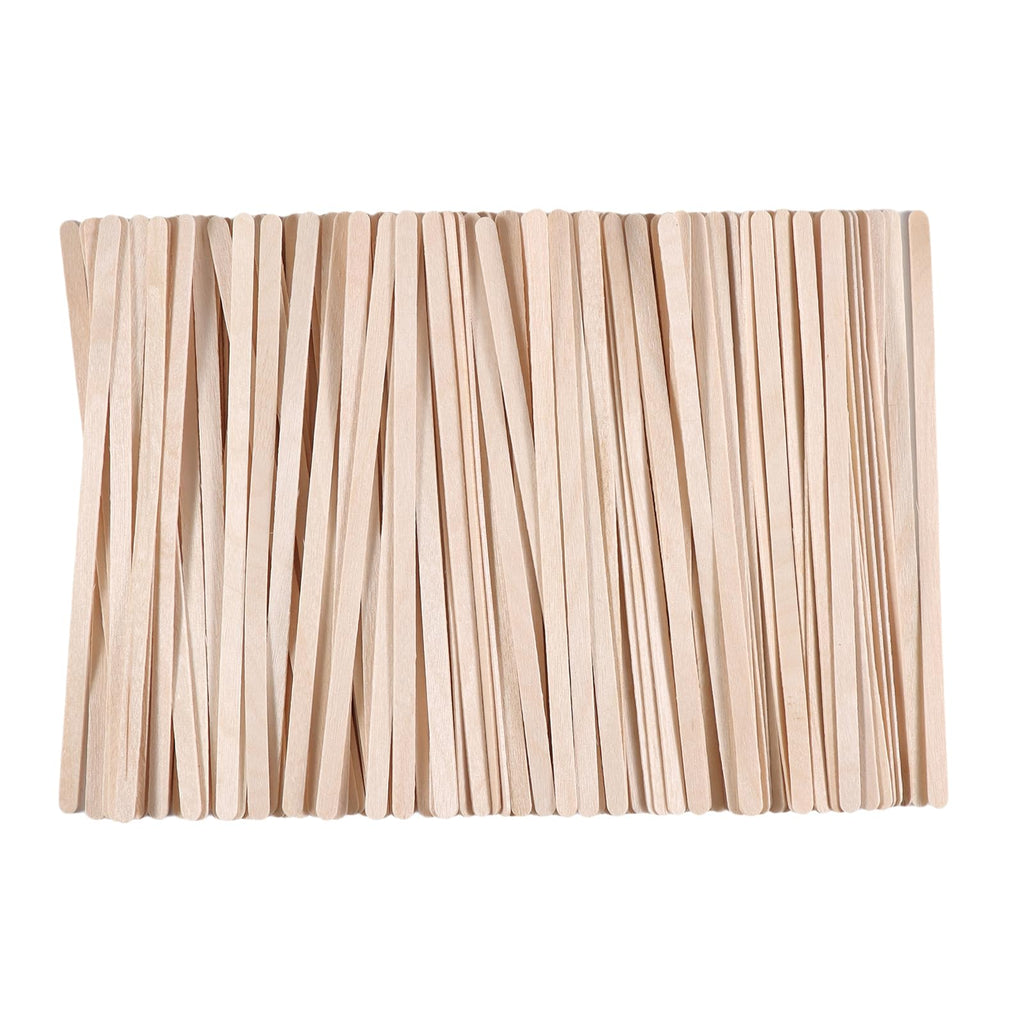300/600/1200 Pieces Disposable Wood Stick Beauty Spatulas Log Hair Removal Wax Coating and Eyebrow Trimming Wooden Stick (600pcs)