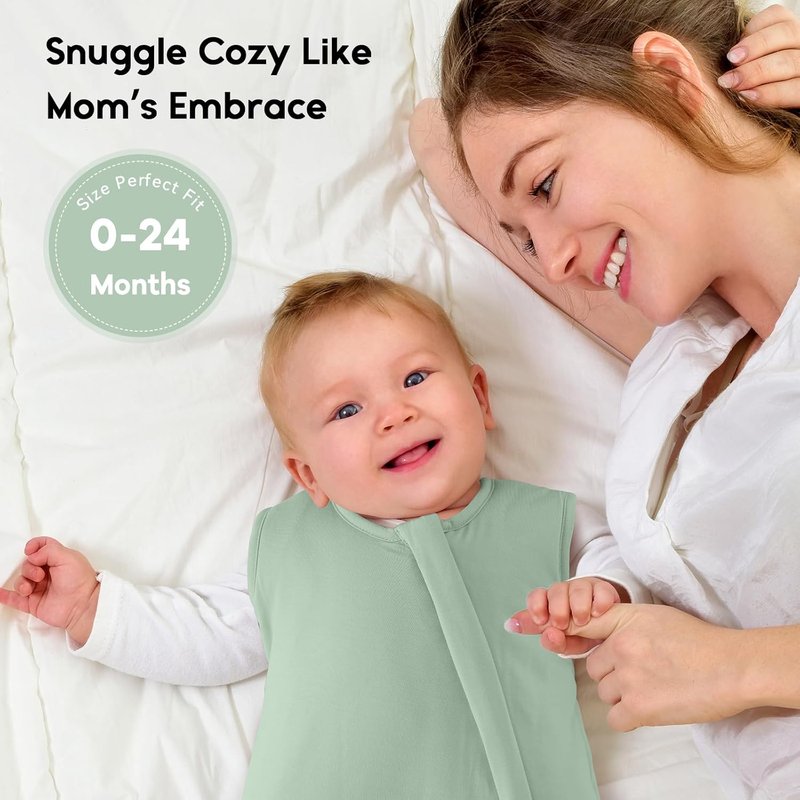 Yoofoss Baby Sleep Sack | Rayon Made from Bamboo | Super Soft 1.0 Tog Wearable Blanket for 6-12 Months
