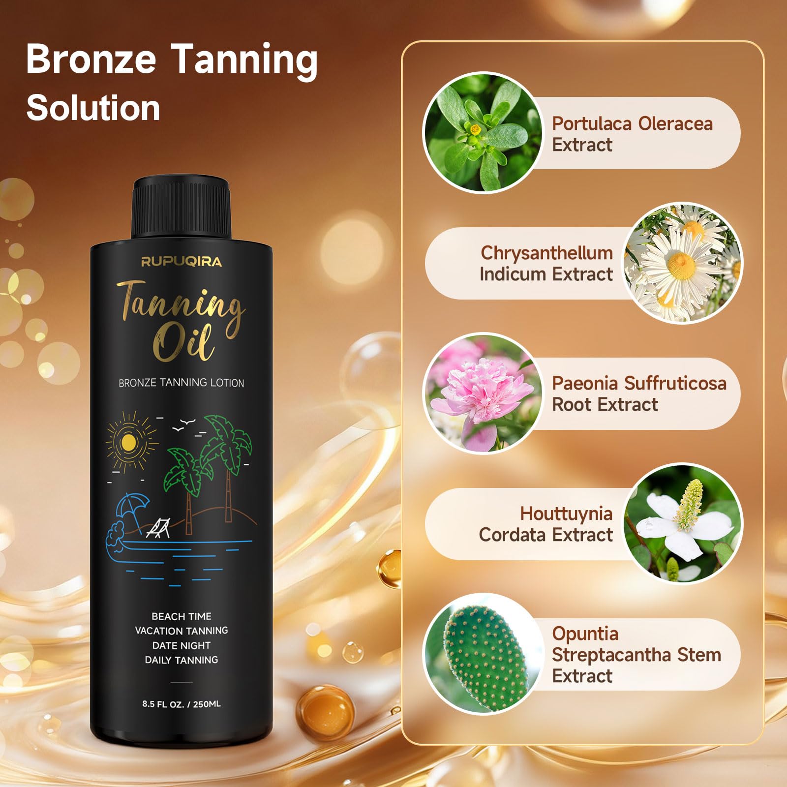 8.5 Fl Oz Professional Sunless Spray Tan Solution for Spray Tan Gun, Natural Botanical Bronzer Formula, Fast-Drying, Streak-Free, Long-Lasting Deep Bronze Glow, Self Tanning Liquid for Salon & Home