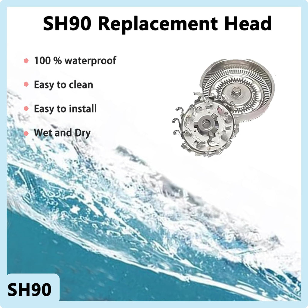 SH90 Replacement Rotary Heads Compatible with Philips Norelco 9000 Replacement Blades,for Norelco 9000 Replacement Heads Series 9000(S9xxx) and 8000(S8xxx)Electric Razor Shaver,SH90 Replacement Heads