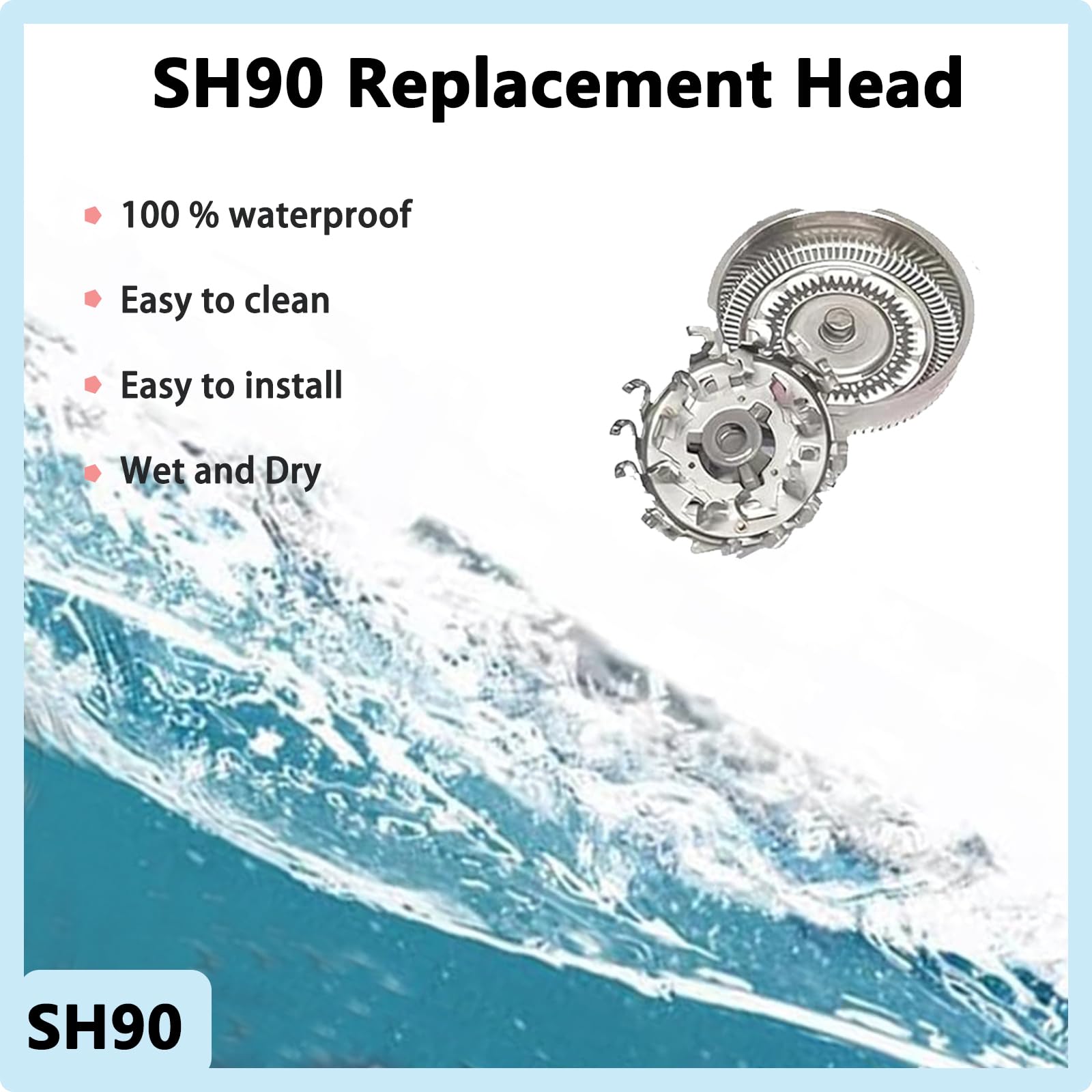 SH90 Replacement Rotary Heads Compatible with Philips Norelco 9000 Replacement Blades,for Norelco 9000 Replacement Heads Series 9000(S9xxx) and 8000(S8xxx)Electric Razor Shaver,SH90 Replacement Heads