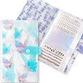 HINZIC 2PCS 240 Slots Flower Butterfly Nail Art Sticker Storage Books Purple Blue Wisteria Organizer Binders Transparent Collecting Album Photo DIY for Notebooks Diary Journal Planner