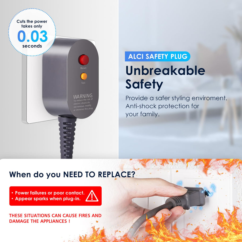 Upgrade Power Charger Cable Compatible with Dyson Hair Dryer Power Cord Cable Adapter Plug Accessories, 110V Power Charger Cable Repair Line Kit