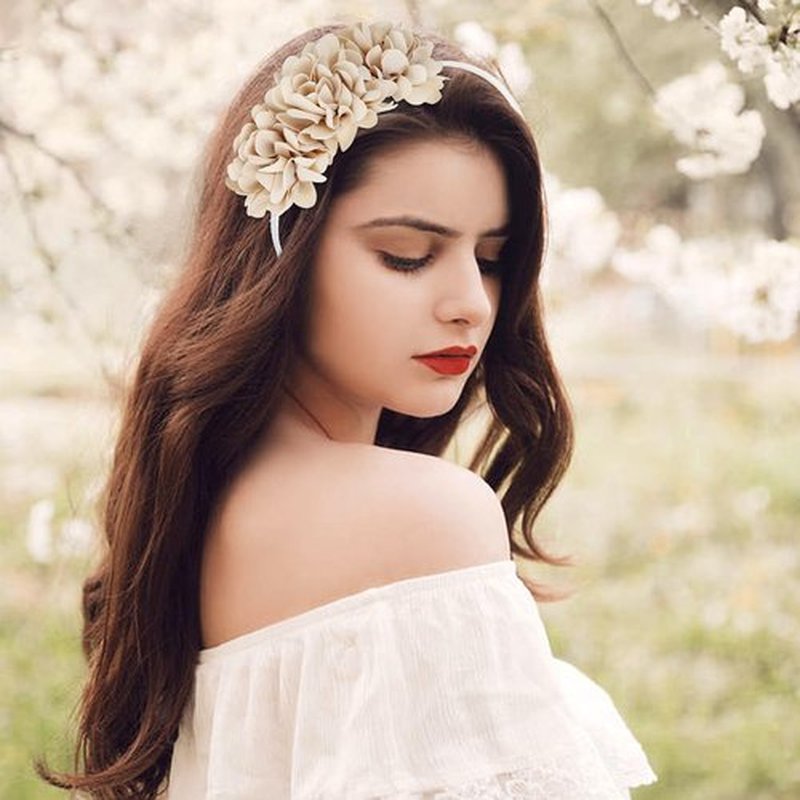 Dizila 8 Pieces Retro Flower Headbands Floral Hair Bands Hoops Wedding Birthday Party Christmas Hair Accessories for Women Girls Teens Kids