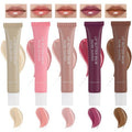 5 Colors Lip Butter Balm Hydrating Lip Gloss, High Shine Nude Colors Lipgloss, Lip Tint Finish Lip Glow Oil, Plumping Lip Gloss for Women