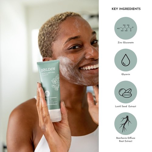 BOLDEN Skin Clarifying Cleanser - pH-Balanced Sulfate-Free Foaming Gel for Oily Skin | 5.1 Fl Oz