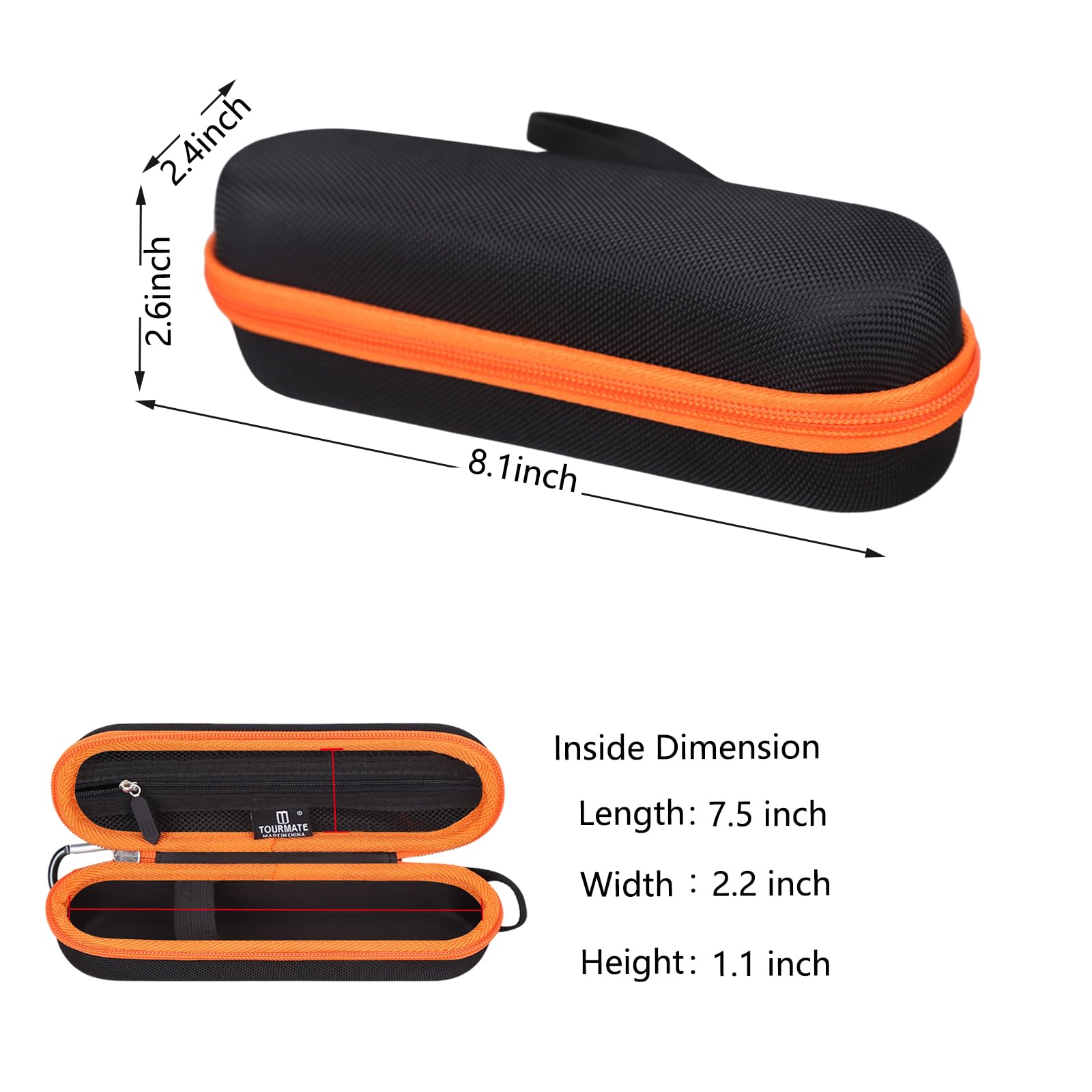 Tourmate Hard Storage Case for 7350-5 Cordless Rotary Tool - Travel Case for Tarlido/GOXAWEE/Saker/Cordless Rotary Tool Kit(Only Box) (Black&Orange)