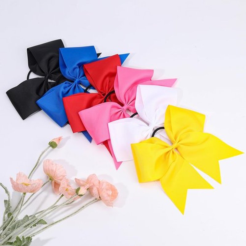 CN 30PCS 8" Large Cheer Bows, Cheerleading Bows Ponytail Holder for Girls, Grosgrain Ribbon Cheer Hair Bow with Elastic Hair Tie for Cheerleader College Sports Softball Competition (Blue)