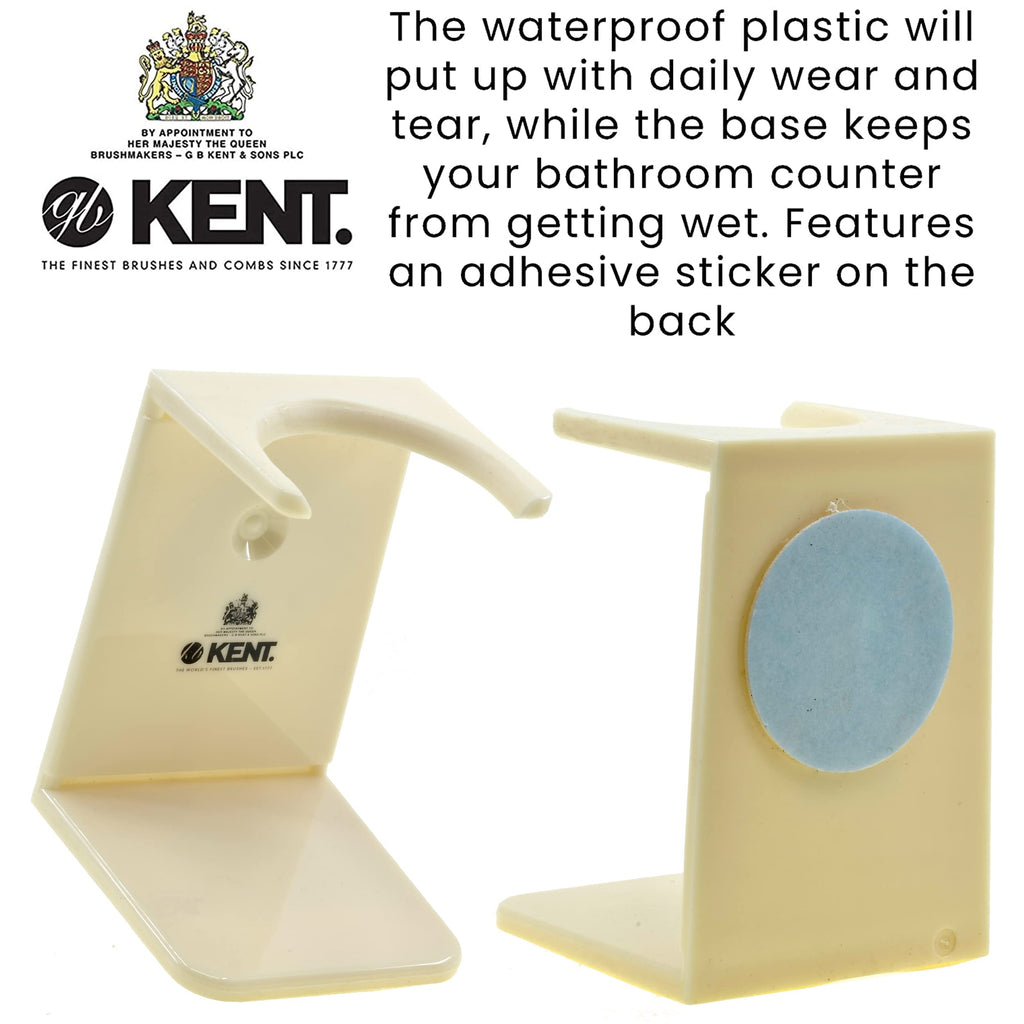 KENT VSB6 1.5" Water Resistant Mock Ivory Shaving Brush Stand BK2 and BK4 Natural Shaving Brush Air Drying Base