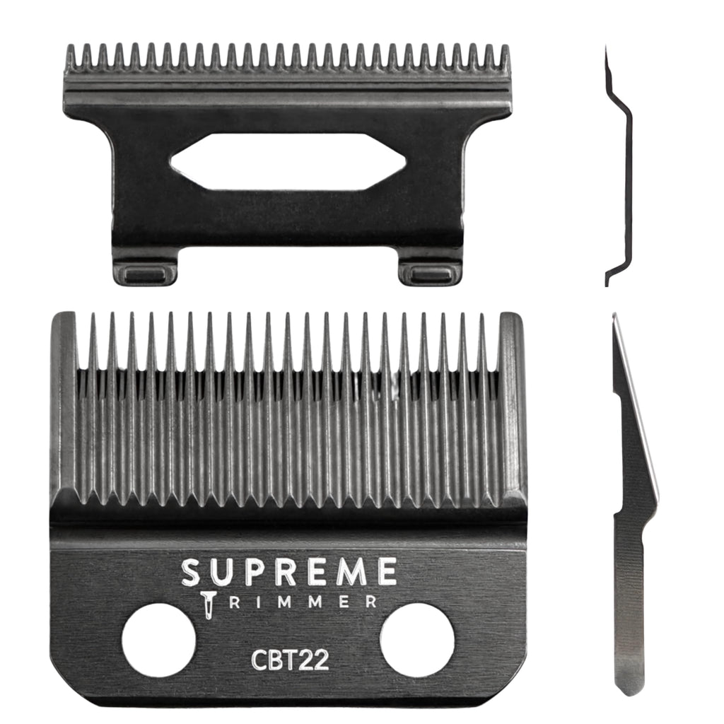 Supreme Trimmer DLC Coated Steel Replacement Blade CBT22 | Taper Blade for Recharge Clipper & Most Hair Clippers