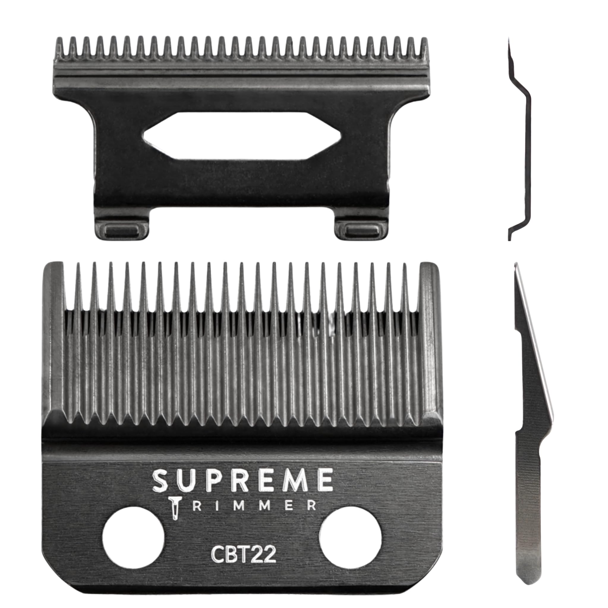 Supreme Trimmer DLC Coated Steel Replacement Blade CBT22 | Taper Blade for Recharge Clipper & Most Hair Clippers