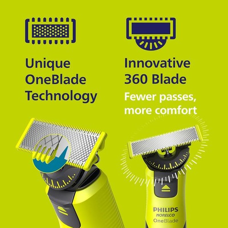 Philips Norelco OneBlade 360 - Hybrid Face & Body Groomer Kit with 360 Blade Tech | Includes Travel Case
