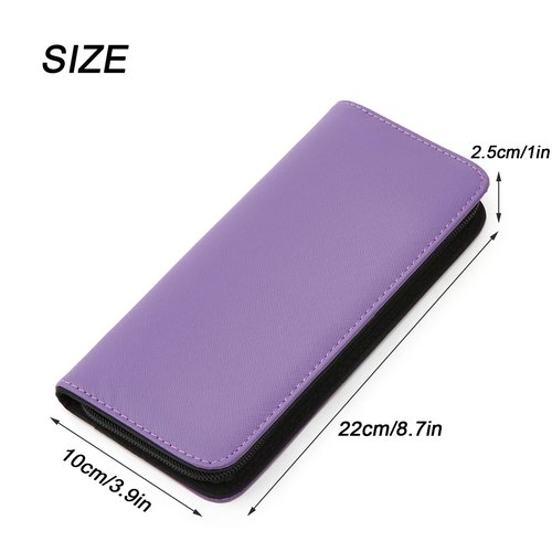 LAKE OF FIRE Scissors Case Featuring a Leather Cover and Zippers for Secure Storage and Enhanced Protection(Purple+Gray)