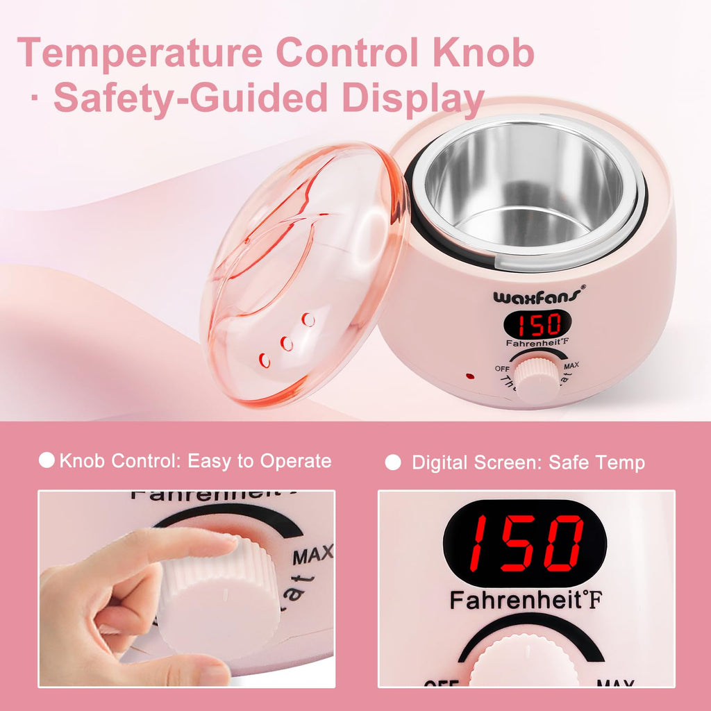 Waxfans Waxing Kit,Wax Warmer for Hair Removal, Wax Kit with Hard Wax Beads for Women,Waxing at Home for Full Body