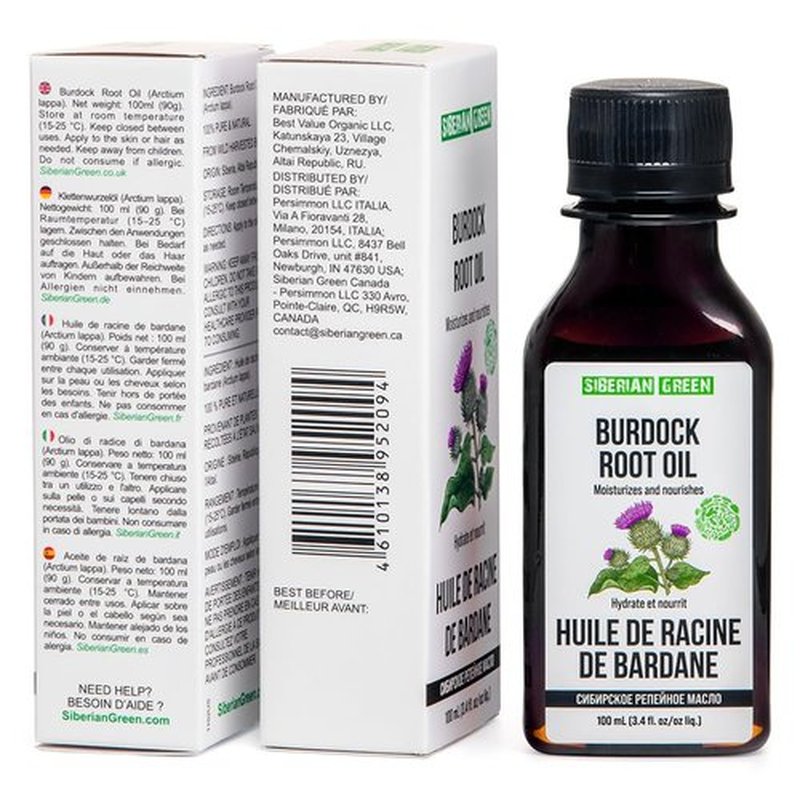 Siberian Burdock Root Oil 100ml for Hair Care Skin Care
