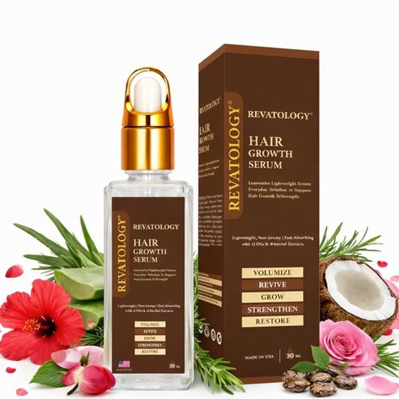 Revatology Botanical Hair & Scalp Serum - Daily Leave-In Treatment for Hair Growth & Thinning Hair | 12 Oils & 18 Herbal Extracts
