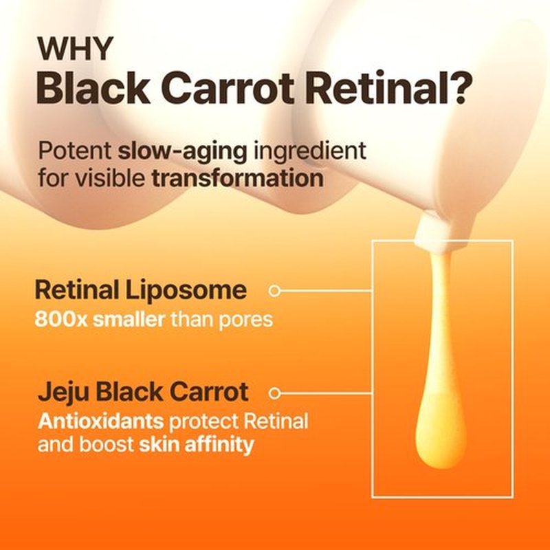 GOODAL Black Carrot VITA-A Retinal Intense Serum 8.0, Wrinkle Retinol Plumping Ampoule, Dark Spot Correcting Glow Serum, Pore Minimizing & Tightening, for Sensitive Skin, Korean Skincare, 0.68 Fl Oz