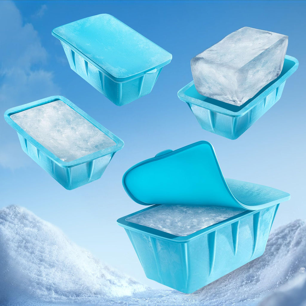 Extra Large Ice Block Mold For Ice Bath, Large Ice Mold for Freezer with Lids - Reusable, Silicone Ice Bath Accessories, Cold Plunge Giant, Ice Blocks for Chiller & Cold Therapy