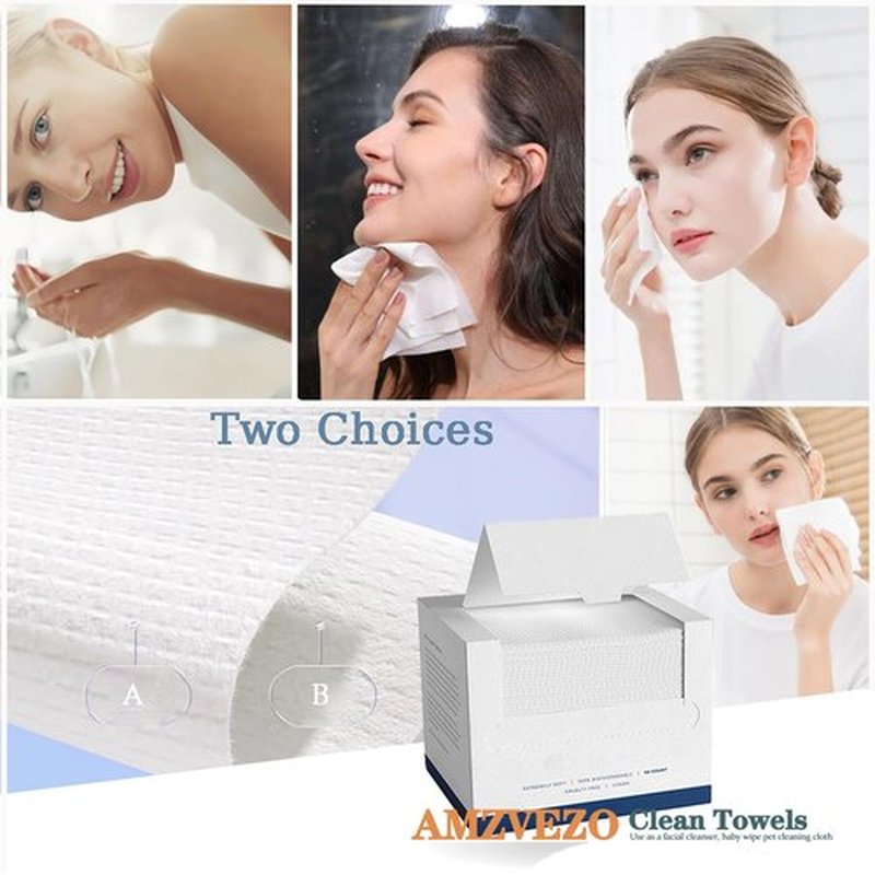 Face Towels Disposable Biodegradable Soft Washcloths for Sensitive Skin, Lint-Free Washcloths for Face Washing, Skin Care, and Makeup Removal, Wet and Dry Towels,25 Sheets