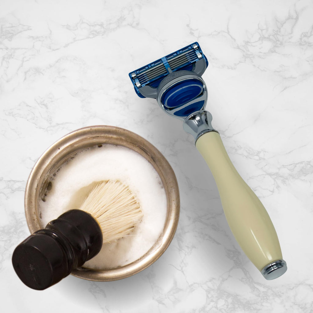 G.B.S Ivory 5 Blade Compatible Razor 5.5in Length Ergonomic Handle