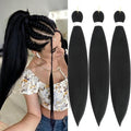 Pre Stretched Braiding Hair 26 inch 1B Braiding Hair for Black Women 3Packs Crochet Boho Braiding Hair Non Toxic (26 Inch(3packs),1B)