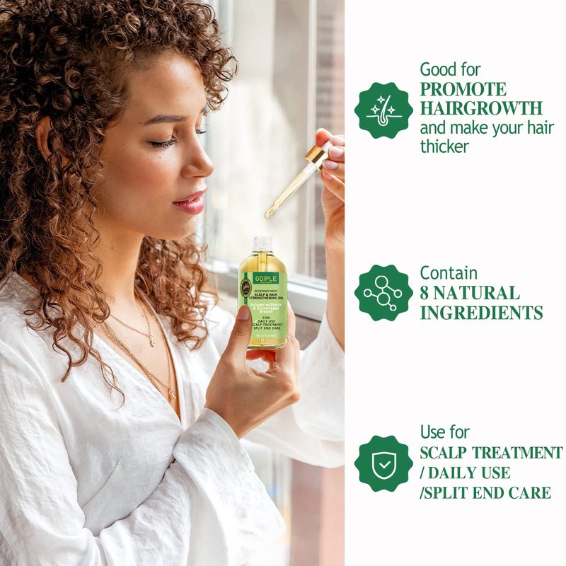 WOZUTUNT Rosemary Oil for Hair Growth, 3.1 FL OZ, Pure Natural Scalp Oil with Essential Oils, Nourishing Treatment for Split Ends, Dry Scalp