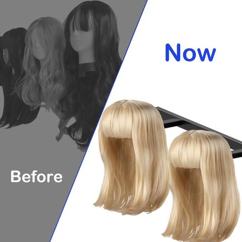 Lhysn Wig Stands For Multiple Wigs - Wig Holder Display Rack,Hanging Wig Stand For Styling,Wig Storage Metal Organizer For Mannequin Head (5-heads)