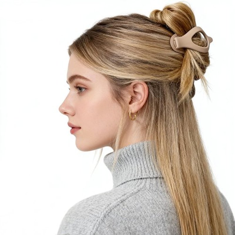 Flat Hair Clips for Women 12 Pack, Large Matte Square Claw Clips, Flat Hair Accessories, Side Slide Volume Clips for Thick or Thin Hair French Concord Hair Barrettes for Women
